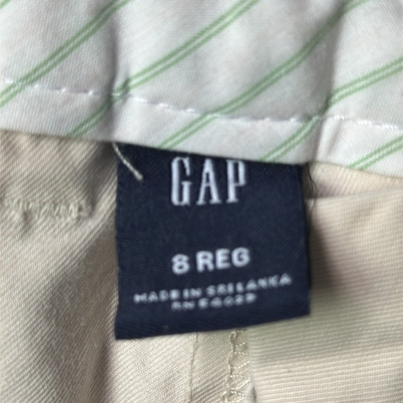 GAP pants cream colored trouser pant comfort size 8 Regular 100% Cotton - Picture 3 of 8